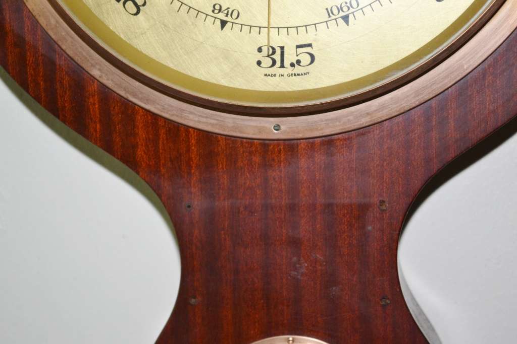 Vintage Wood and Brass Weather Station - Made in Germany