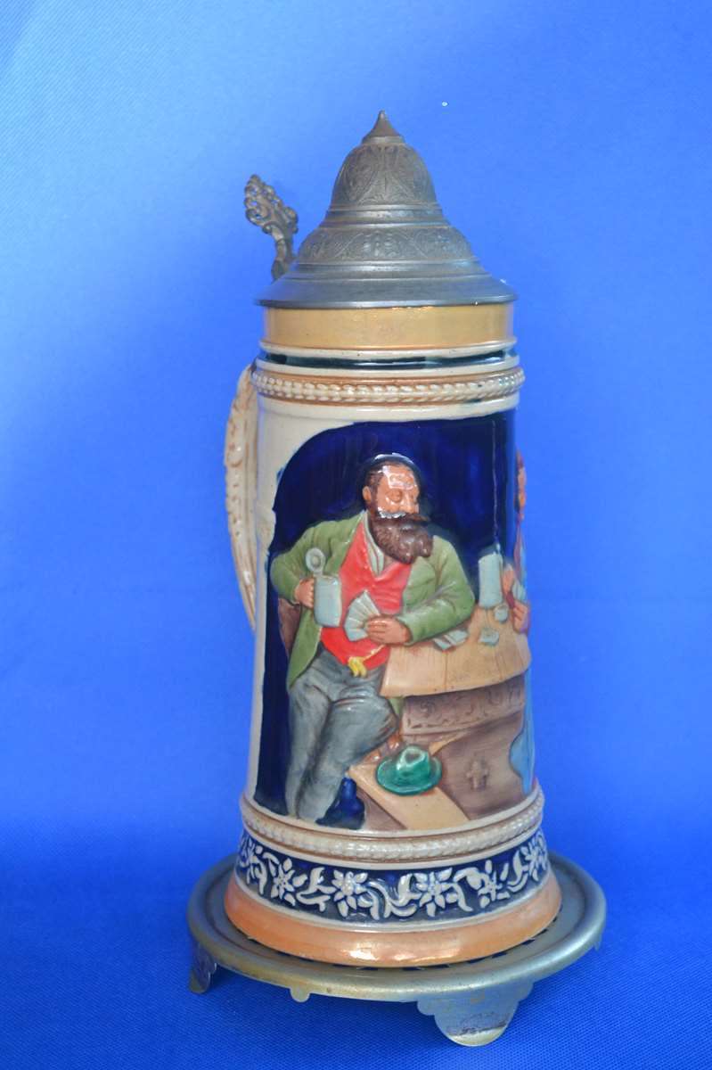 Large Vintage Reinhold Merkelbach Beer Stein on Stand- Germany