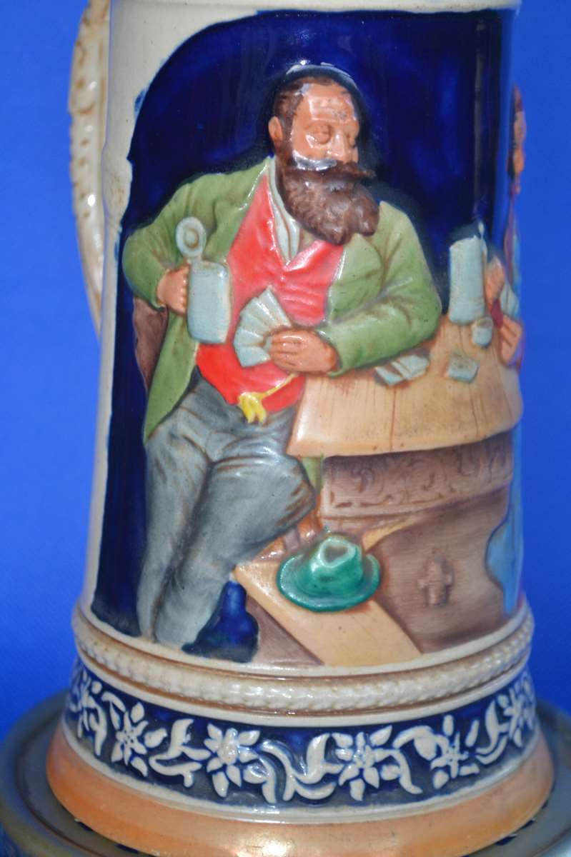 Large Vintage Reinhold Merkelbach Beer Stein on Stand- Germany