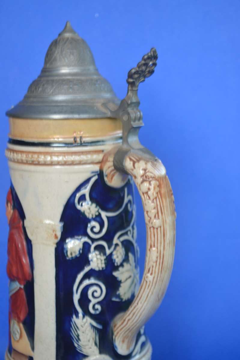 Large Vintage Reinhold Merkelbach Beer Stein on Stand- Germany