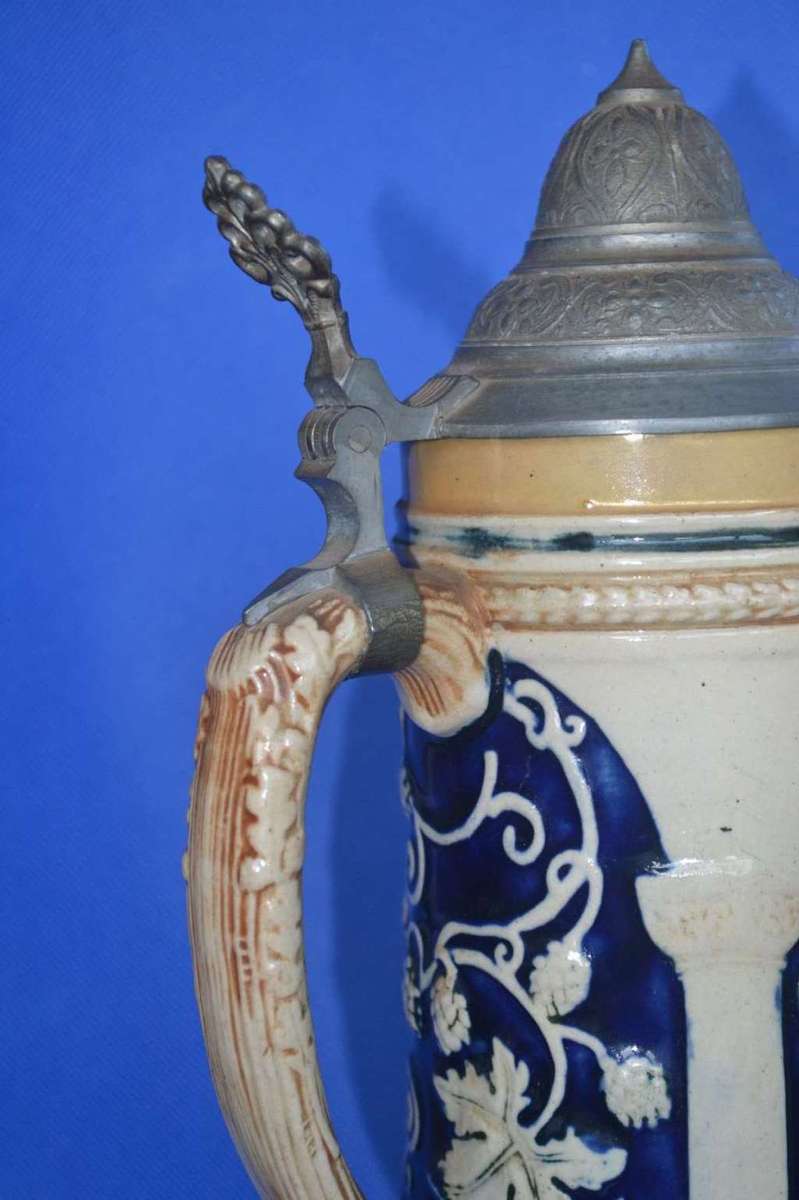 Large Vintage Reinhold Merkelbach Beer Stein on Stand- Germany