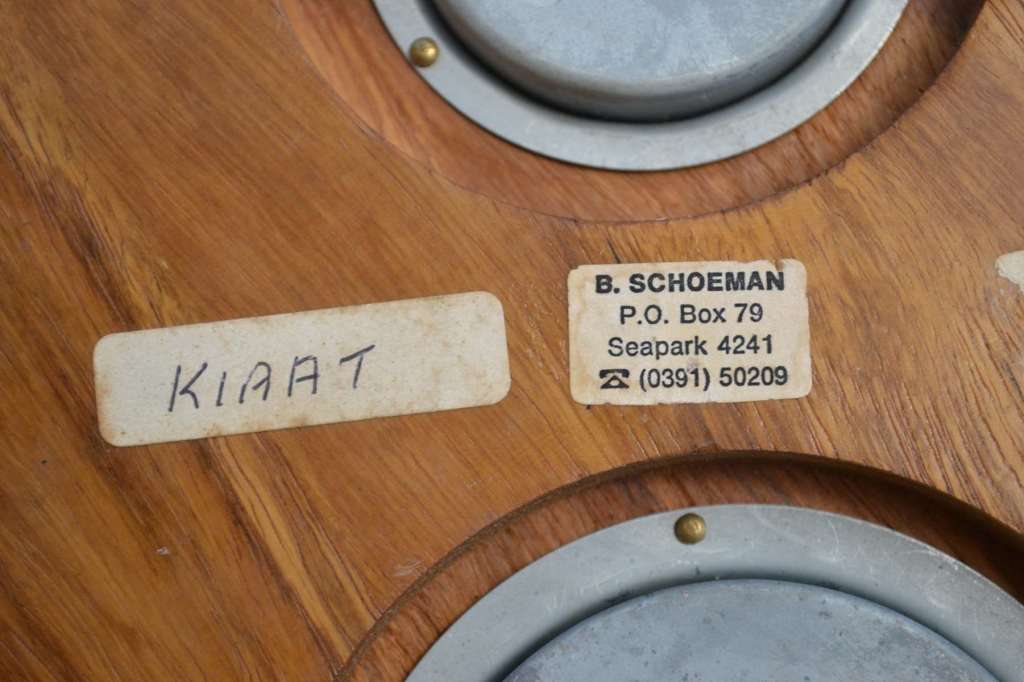 Two Instrument Weather Station on Kiaat Plaque - Made in France