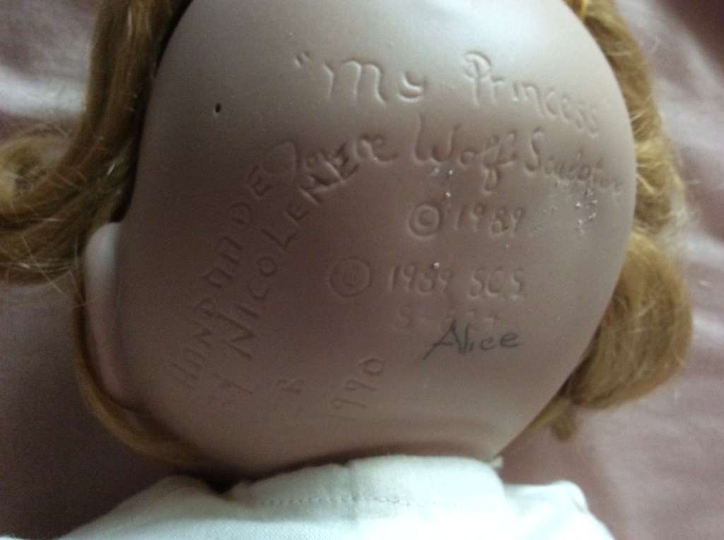 Vintage Porcelain Sleeping Baby Doll `My Princess` (Joyce Wolfe Designs)  1989