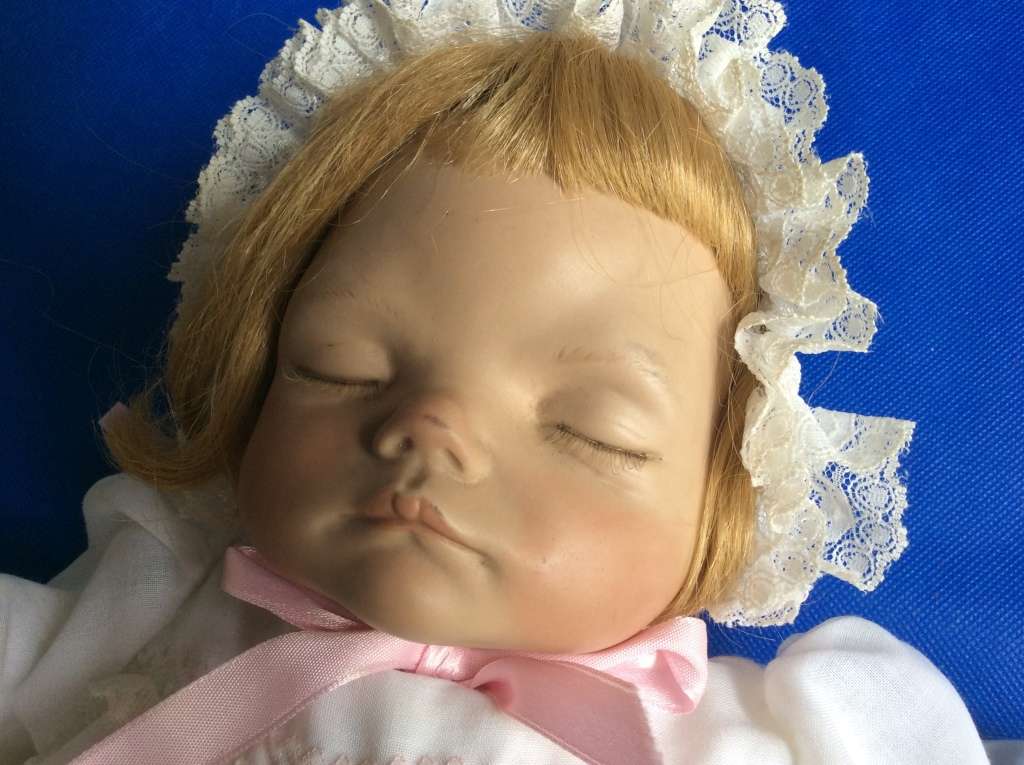 Vintage Porcelain Sleeping Baby Doll `My Princess` (Joyce Wolfe Designs)  1989
