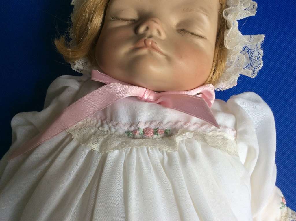 Vintage Porcelain Sleeping Baby Doll `My Princess` (Joyce Wolfe Designs)  1989