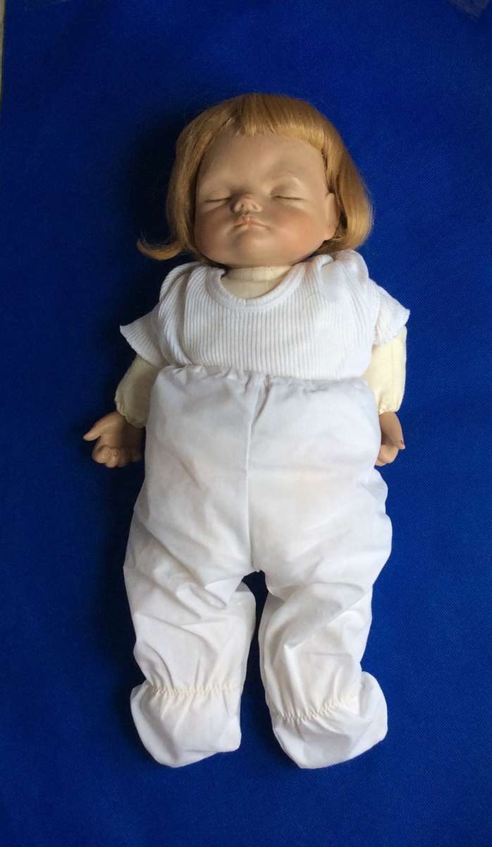 Vintage Porcelain Sleeping Baby Doll `My Princess` (Joyce Wolfe Designs)  1989