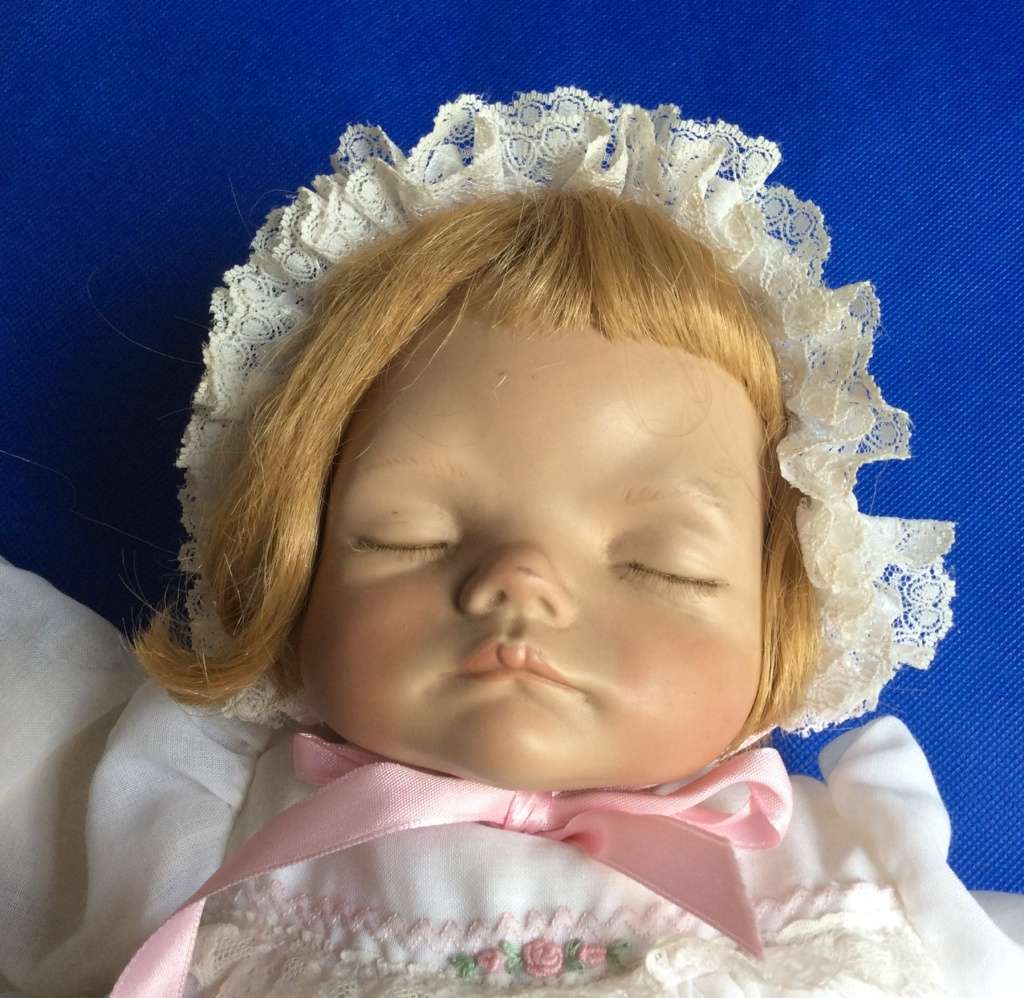 Vintage Porcelain Sleeping Baby Doll `My Princess` (Joyce Wolfe Designs)  1989
