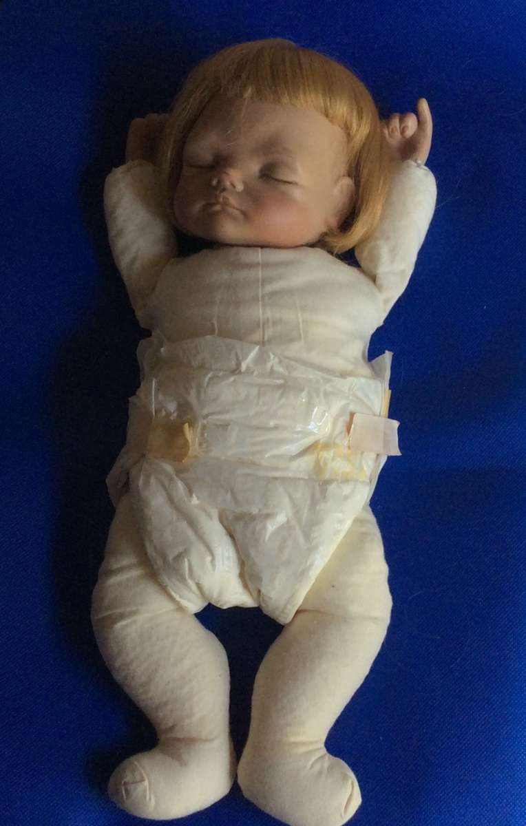 Vintage Porcelain Sleeping Baby Doll `My Princess` (Joyce Wolfe Designs)  1989