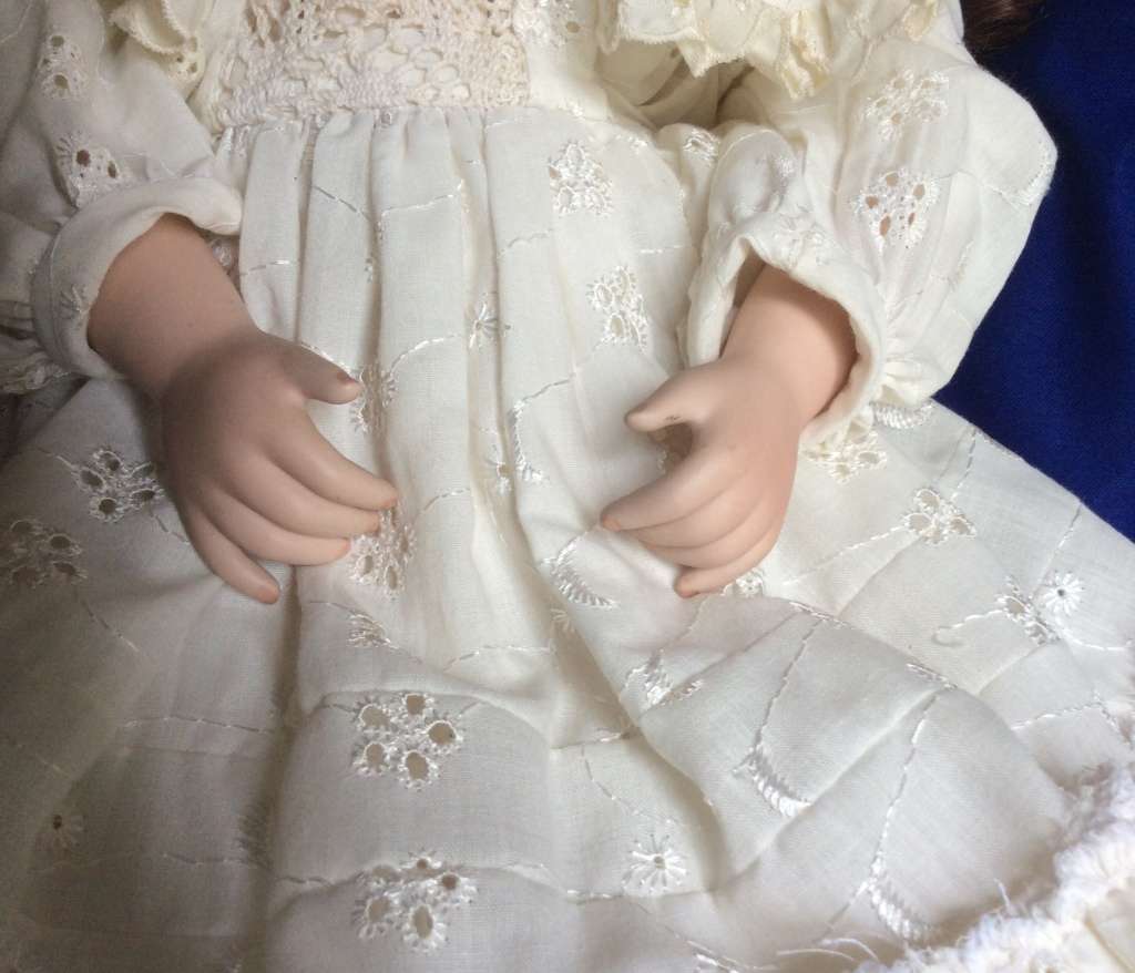 Large Vintage Porcelain Doll on Stand - 1994