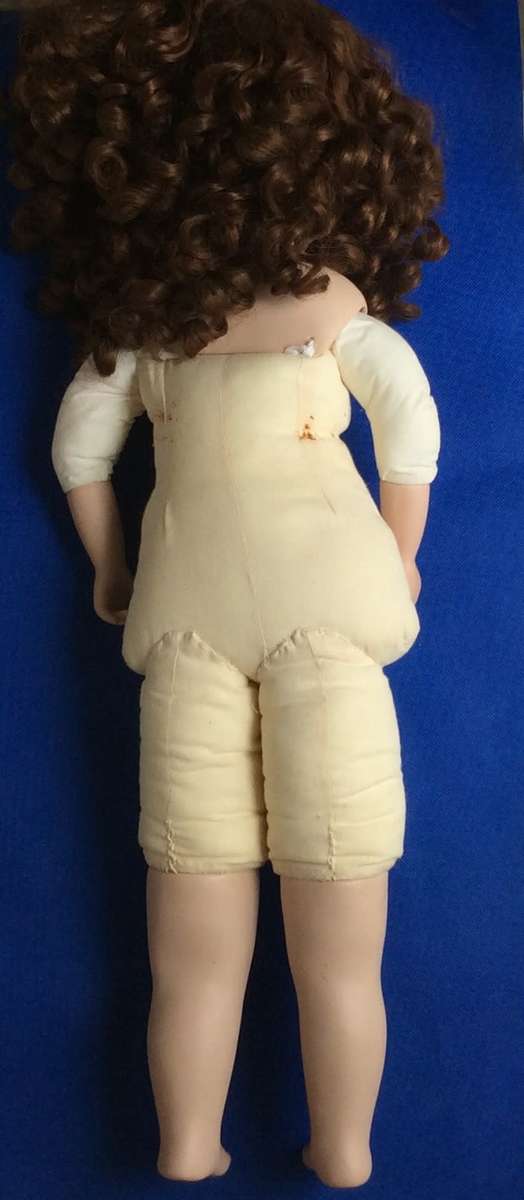 Large Vintage Porcelain Doll on Stand - 1994