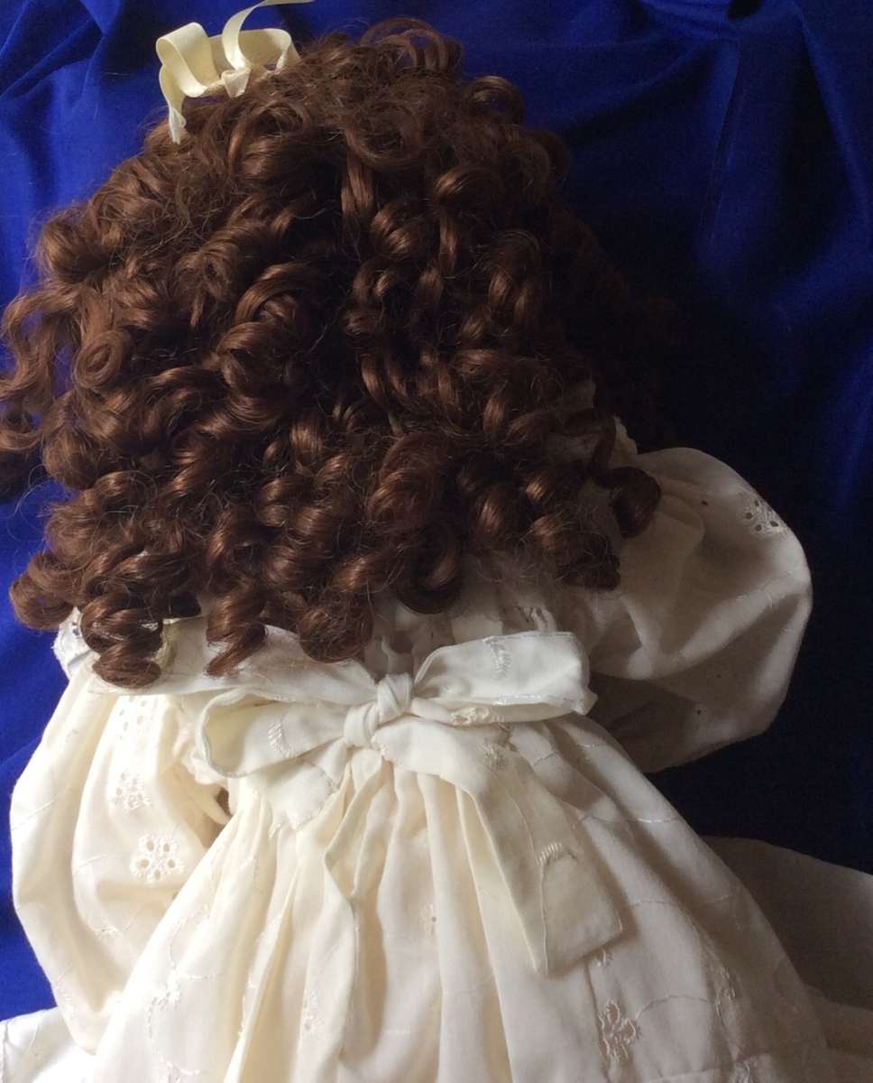 Large Vintage Porcelain Doll on Stand - 1994