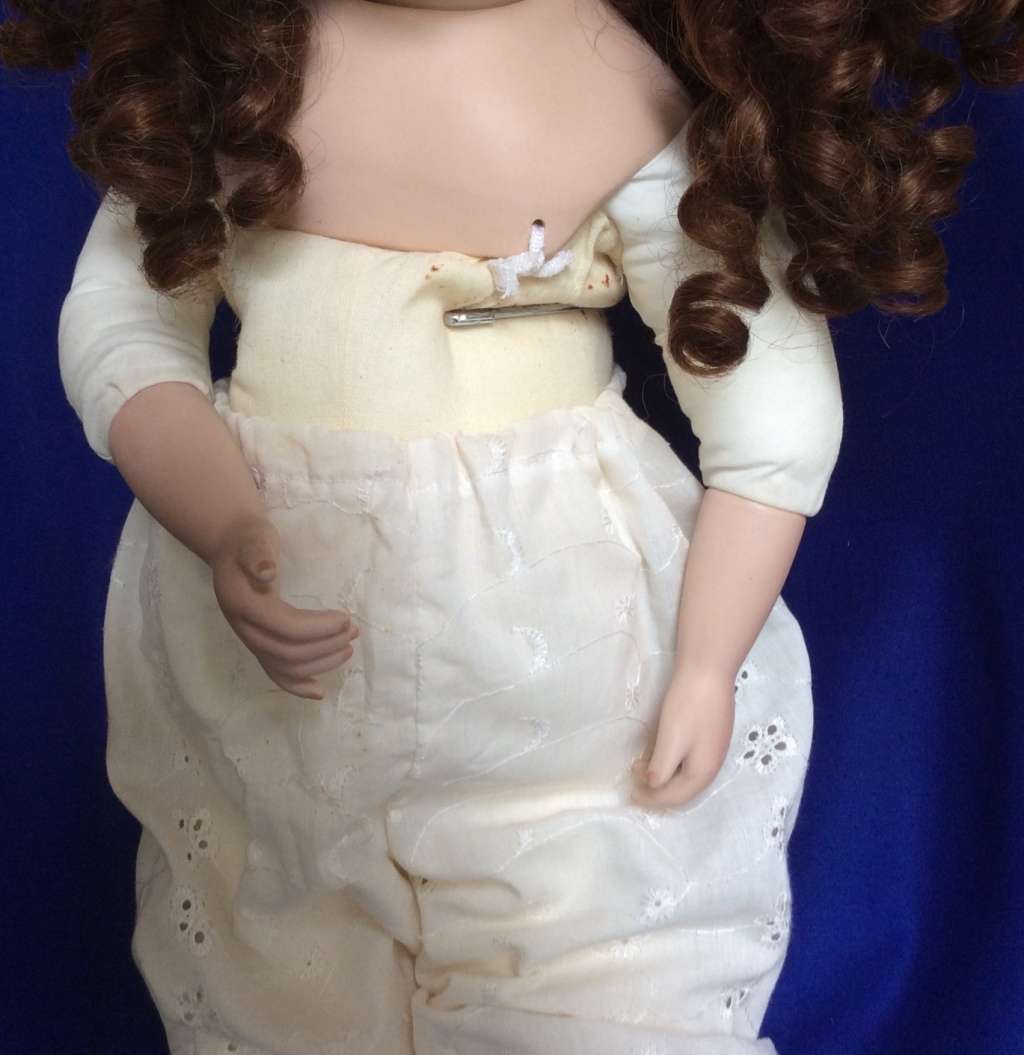 Large Vintage Porcelain Doll on Stand - 1994