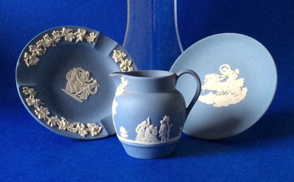 Wedgwood Blue Jasperware Items - 3 Pieces