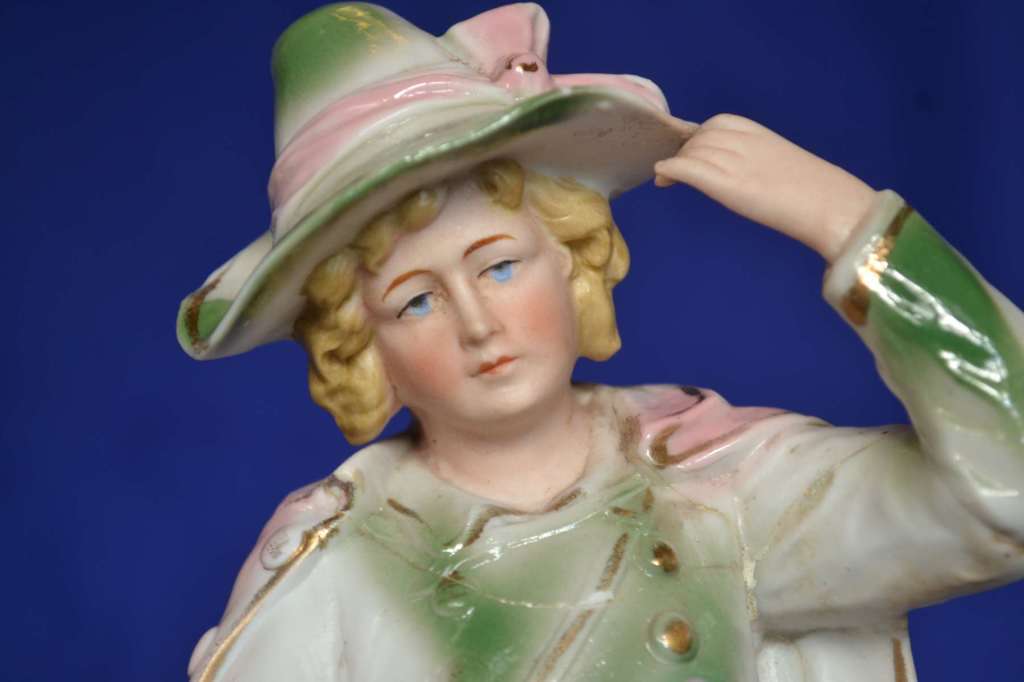 Large Vintage Bisque Porcelain Figurines x 3