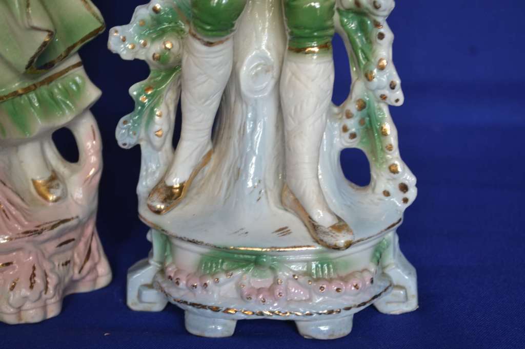 Large Vintage Bisque Porcelain Figurines x 3