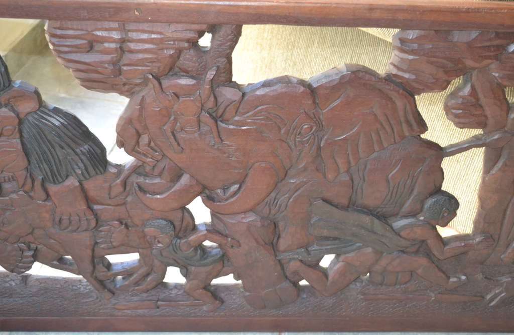 Large, Heavy Carved Wooden Panel / Wall Hanging -  Vintage