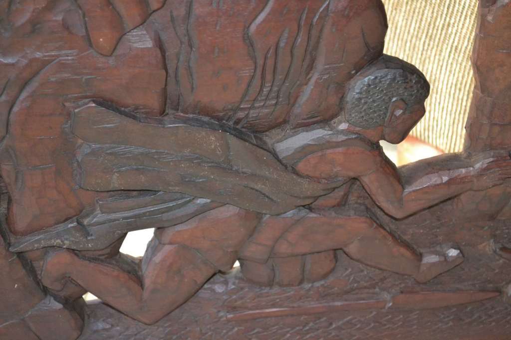 Large, Heavy Carved Wooden Panel / Wall Hanging -  Vintage