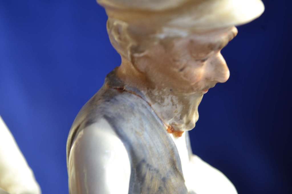 Royal Doulton The Clockmaker with Two Porcelain Figurines (With Repairs)