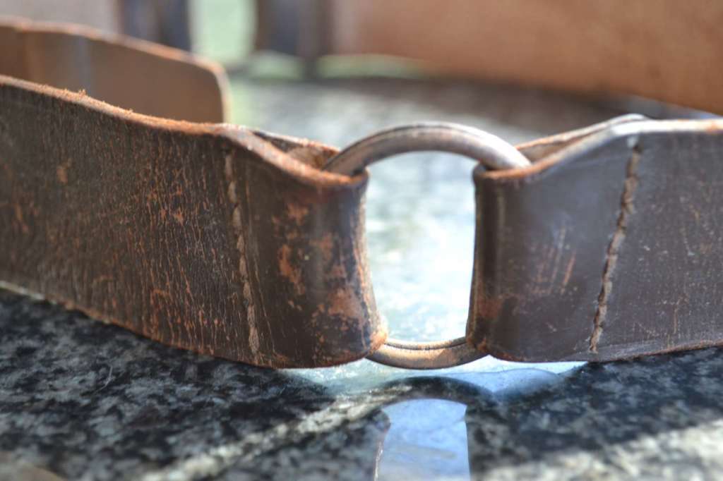 Vintage Padvinders Boy Scouts Leather Belt with Buckle c1950`s