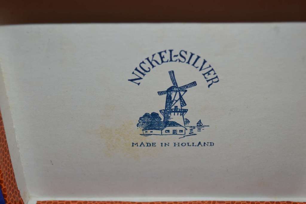 Set of Six Nickel Silver Spoons - Made in Holland - Boxed