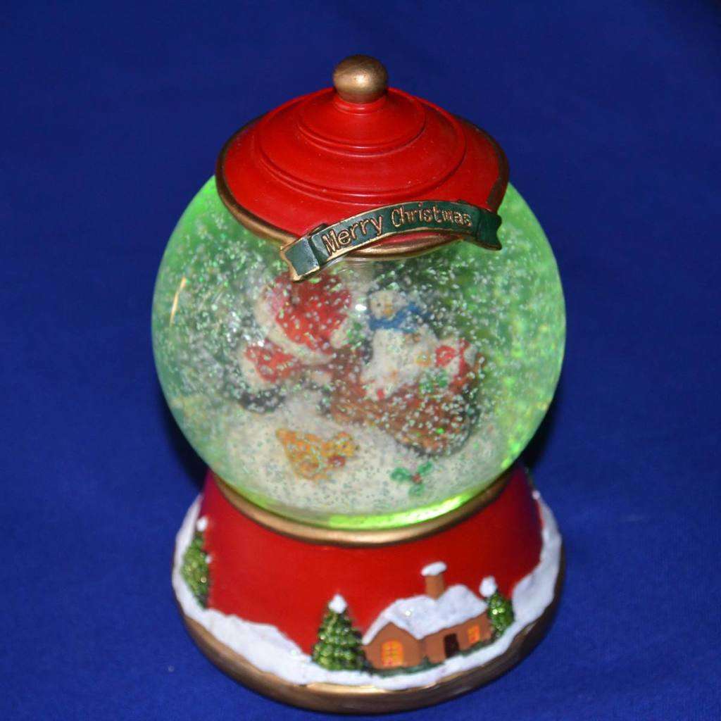 Vintage Christmas Snow and Colour light Globe and Ornaments