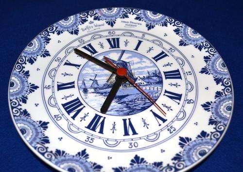 Blue and White Delft Wall Clock