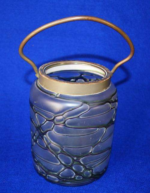 Art Nouveau Glass Biscuit Barrel