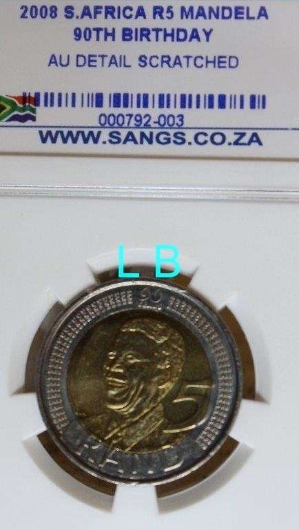 2008 SANGS Mandela 90th Birthday R5 AU Detail Scratched
