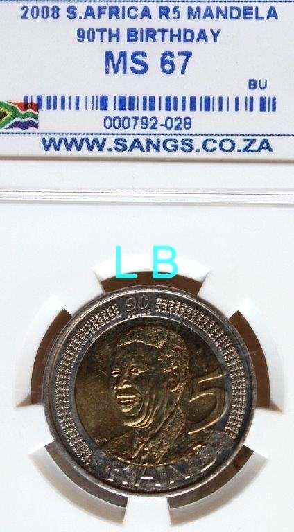 2008 SANGS Mandela 90th Birthday R5 MS 67