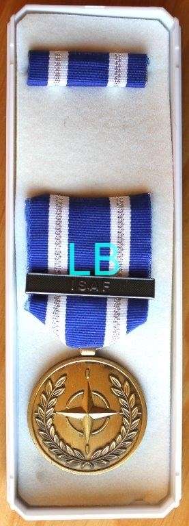 Rare Nato ISAF Medal With Bar - Please Note the Cracked Box