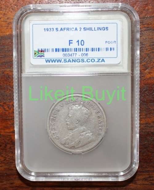 1933 SANGS 2 Shillings F10