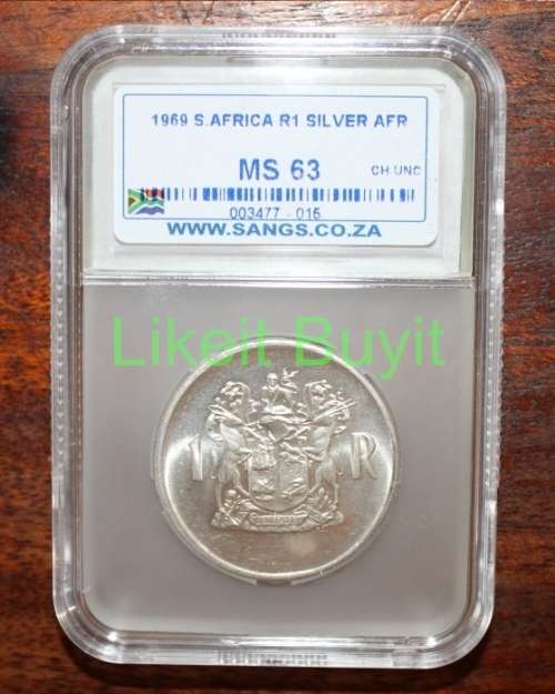 1969 SANGS Silver Afrikaans R1 MS 63
