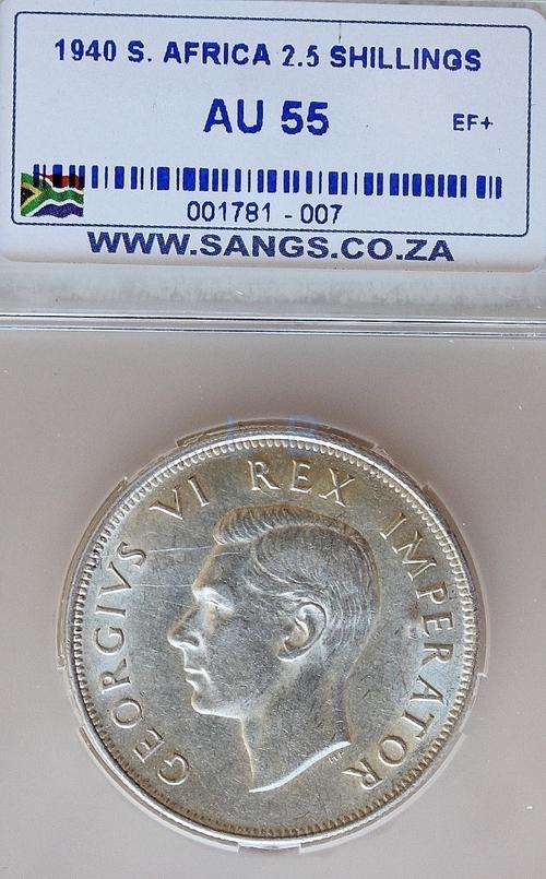 1940 SANGS 2.5 Shillings AU 55