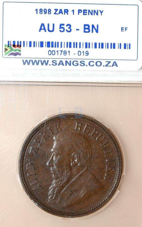 1898 SANGS 1 Penny AU 53 BN