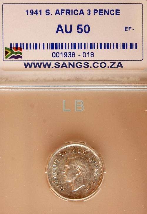 1941 SANGS 3 Pence AU 50