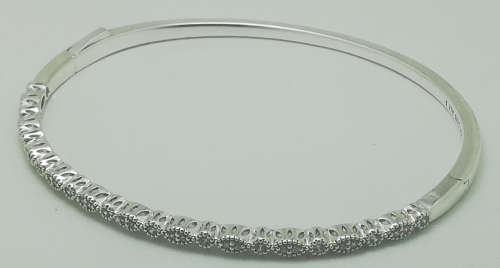 Pandora Sterling Silver Alluring Briliant Marquise Bangle (21 cm No:3)