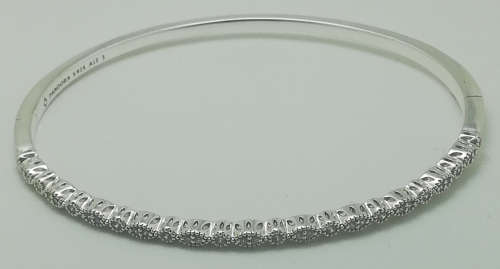 Pandora Sterling Silver Alluring Briliant Marquise Bangle (21 cm No:3)