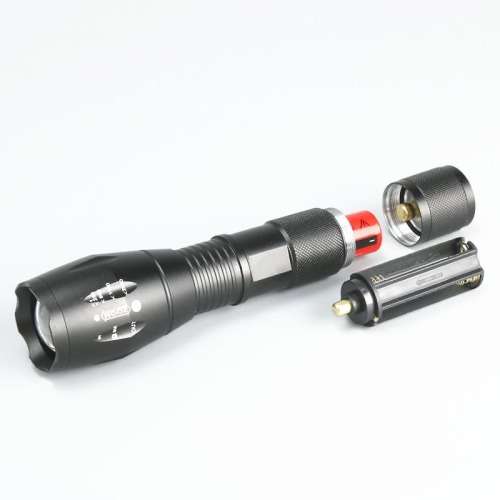 Retractable Rechargeable Bright LED Flashlight Torch in Full Set