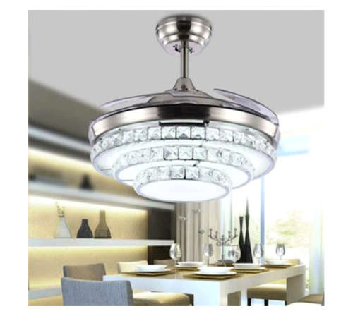 Remote Control Modern Luxury Quiet Auto Folding Invisible Three Layers Ceiling Fan