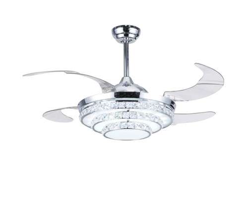 Remote Control Modern Luxury Quiet Auto Folding Invisible Three Layers Ceiling Fan