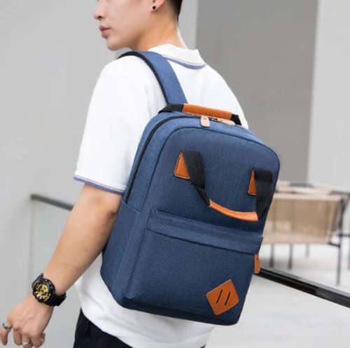 Handbag Crossbody Bag Laptop Backpack With External USB Port - Set of 3-Blue