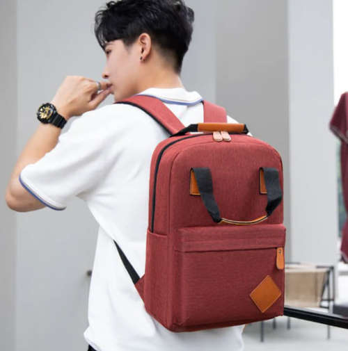 Handbag Crossbody Bag Laptop Backpack With External USB Port - Set of 3-Black