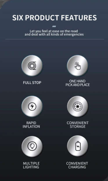 Digital Display Power Bank Inflate Pump Led Light Air Compressor