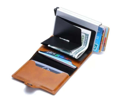 POPHOP Dual Credit Card Pop Up Wallet Black