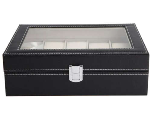 10 Slot PU Leather Watch Collector Display