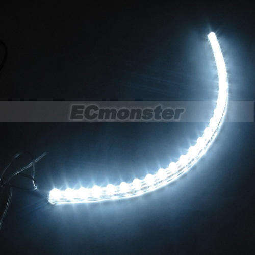 24 LED Strip Car Lights Flexible Grill Light White
