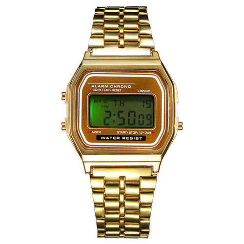 Gold Retro Classic Digital watch