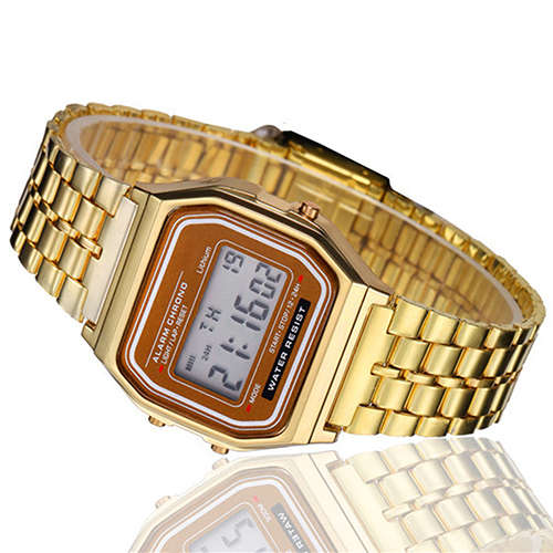 Gold Retro Classic Digital watch