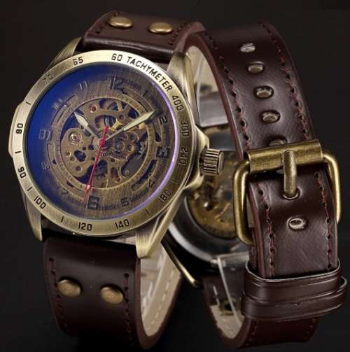Automatic Skeleton Steampunk Watch