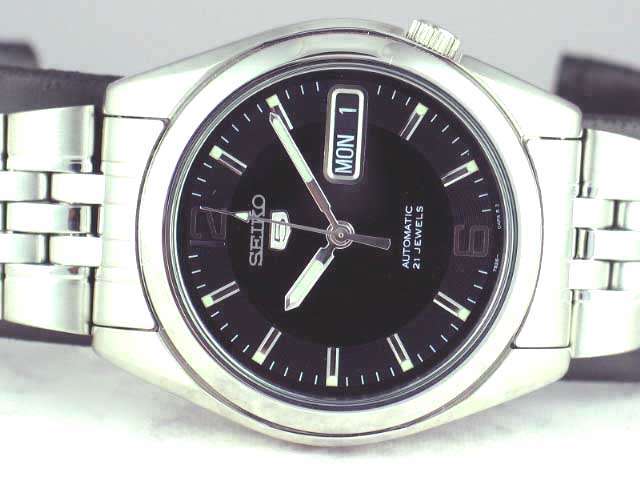 SEIKO MEN AUTOMATIC SEE THRU STEEL WATCH BLACK